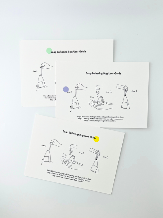 Illustrated Soap Lathering Bag Guide-Postcard