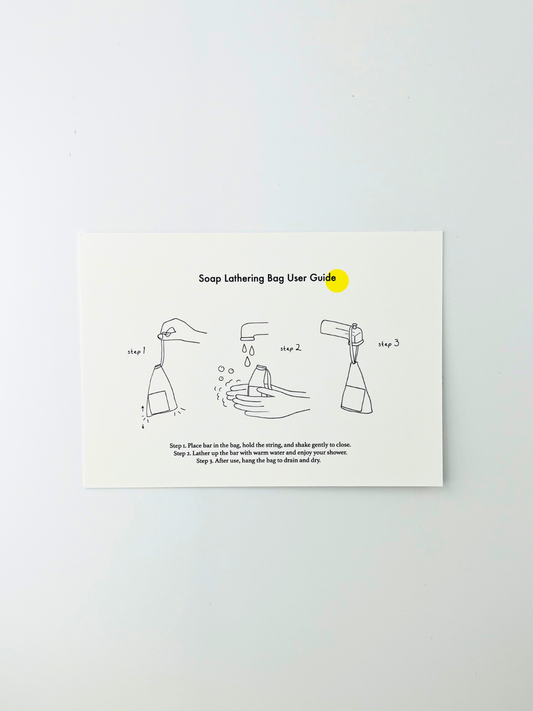 Illustrated Soap Lathering Bag Guide-Postcard