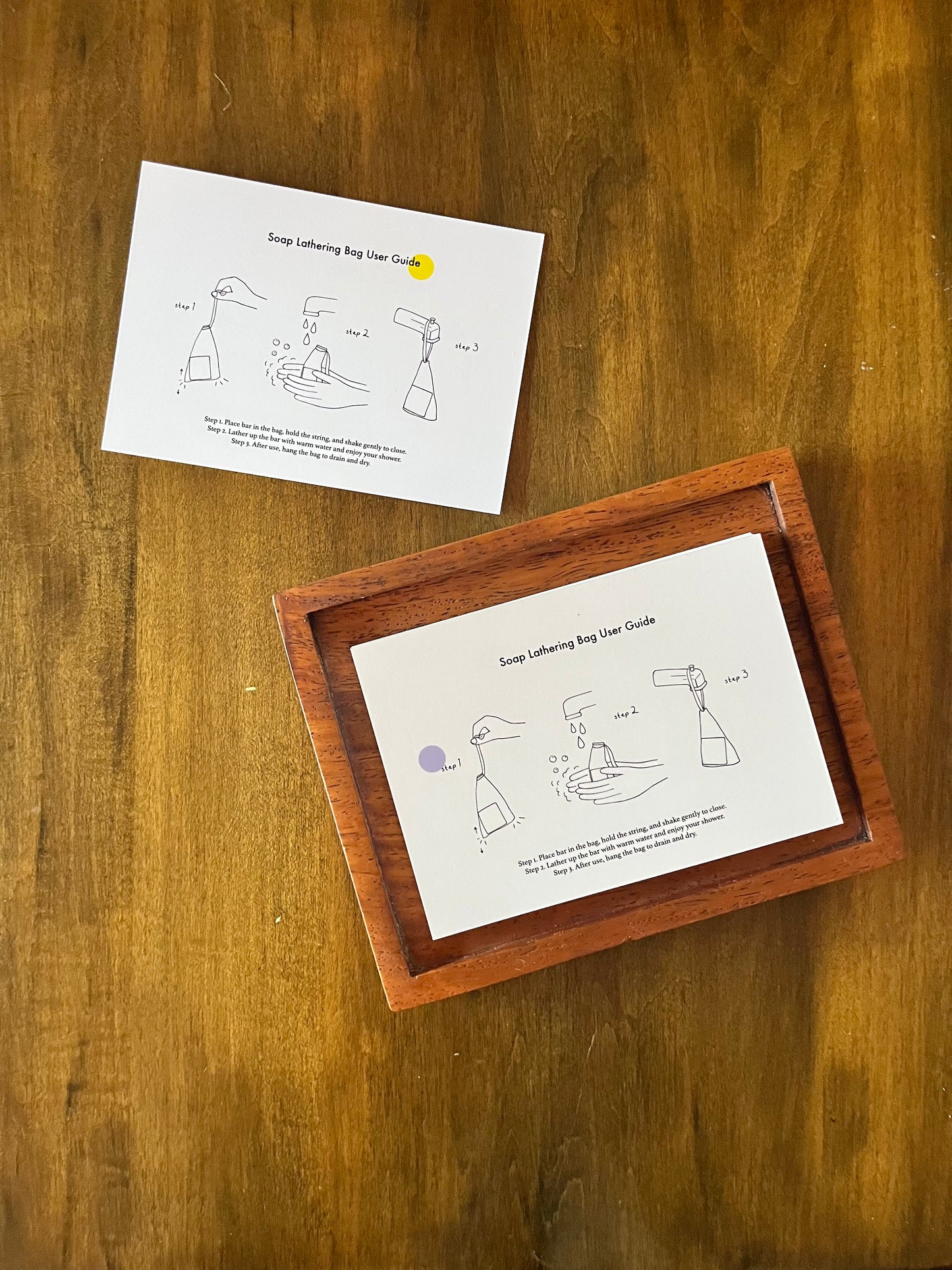 Illustrated Soap Lathering Bag Guide-Postcard